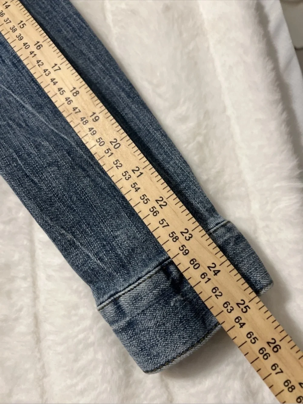 Light Wash Denim Jacket Small Cropped Trucker Boho Festival Coachella - Picture 5 of 8